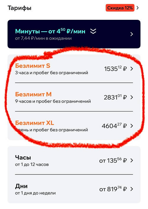 тарифы делимобиль